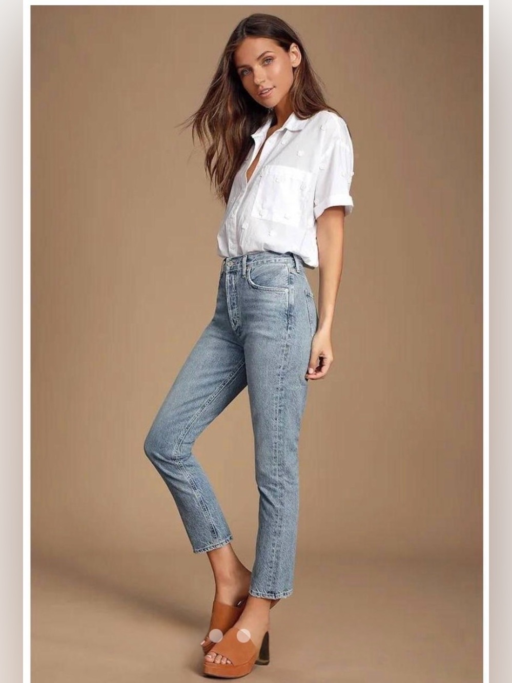AGolde Riley High Rise Straight Crop Jeans